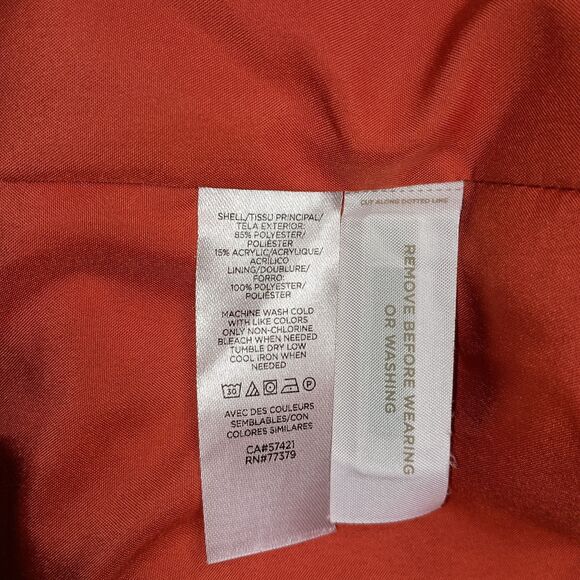 Ann Taylor Tweed Jacket 8T TALL Fringe Edge Orange Spark Lined - Picture 9 of 10